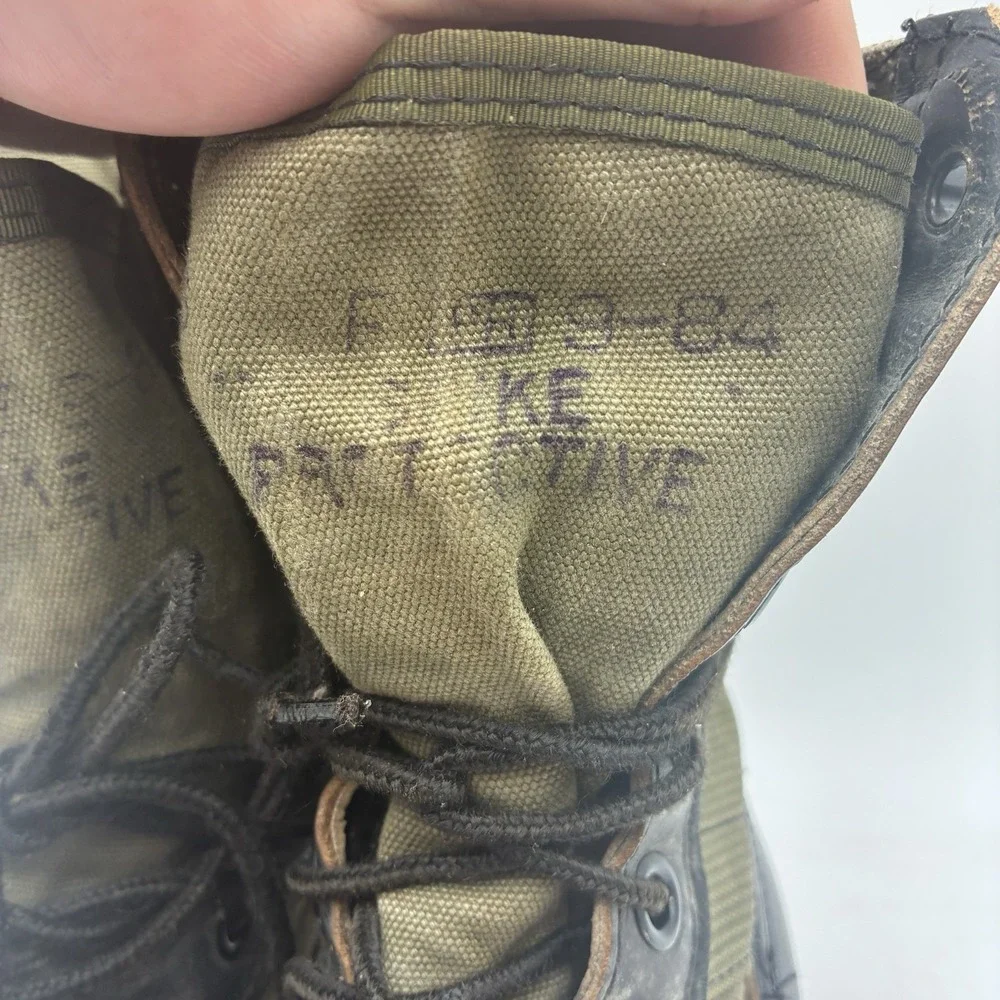 Vintage 80s RO Search Jungle Military Combat Boots Spike Protective Mens Size 6R
